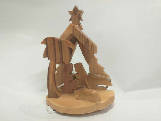 BELEN DE MADERA DE  OLIVO 5,6X3,6CM EN BLOQUE