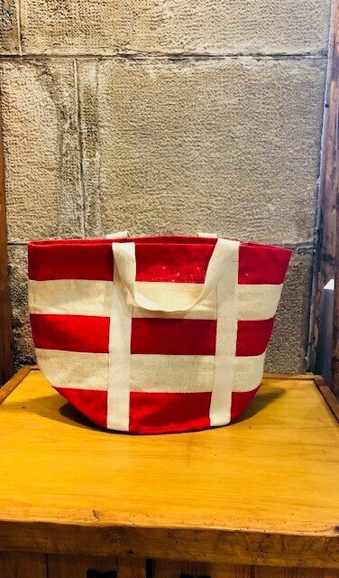 BOLSA DE PLAYA RAYAS BLANCA Y ROJA BANGLADESH-CORR