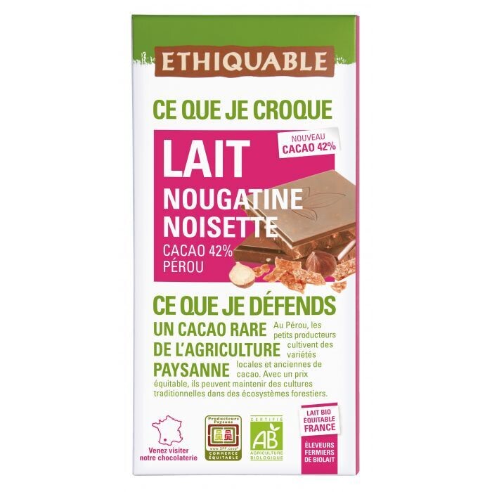 CHOCOLATE LECHE AVELLANAS CARAMELIZADAS BIO 100g
