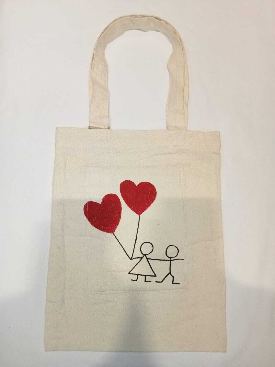 BOLSA ALGODON 35x27 CM CORAZON CORR BANGLADESH