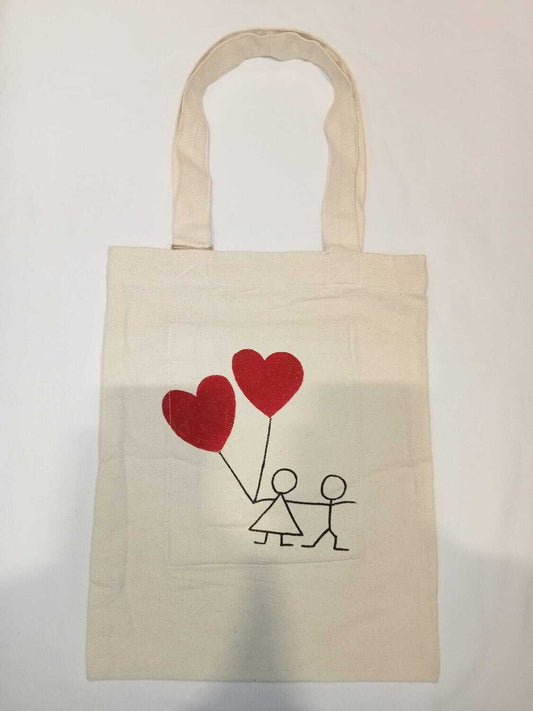BOLSA ALGODON 35x27 CM CORAZON CORR BANGLADESH
