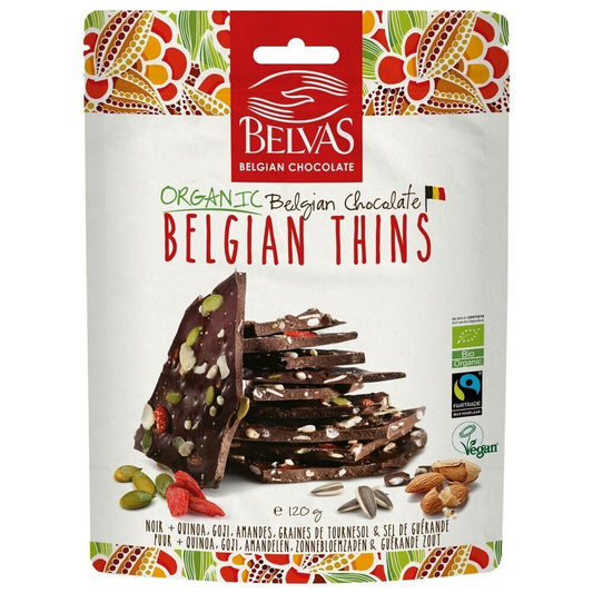 LAMINAS CHOCOLATE NEGRO ARTESANAL GOJI QUINOA