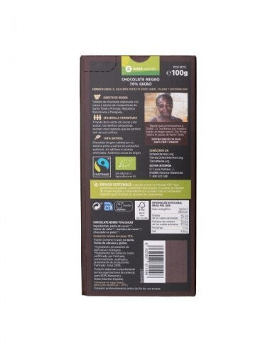 CHOCOLATE NEGRO 70% BIO 100g