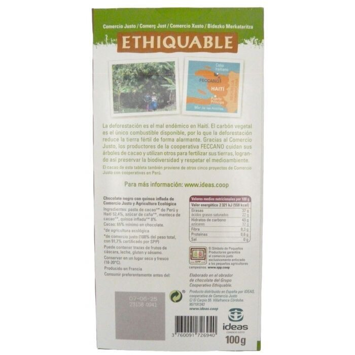 CHOCOLATE CON QUINOA BIO 100g