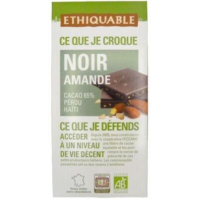 CHOCOLATE NEGRO ALMENDRAS BIO 100G