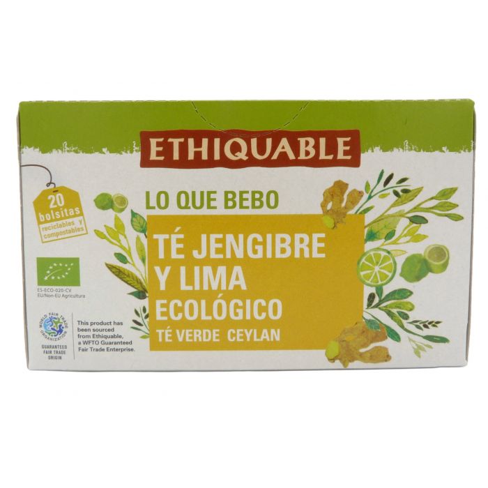 TE VERDE JENGIBRE-LIMA 20 BOLSITAS BIO