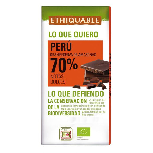 CHOCOLATE NEGRO 70% PERÚ BIO 100g