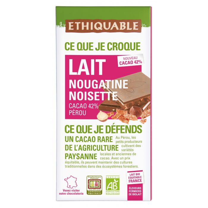 CHOCOLATE LECHE AVELLANAS CARAMELIZADAS BIO 100g