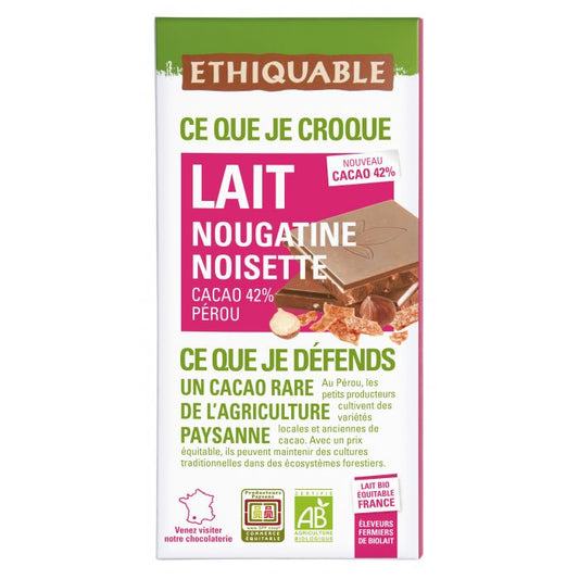 CHOCOLATE LECHE AVELLANAS CARAMELIZADAS BIO 100g