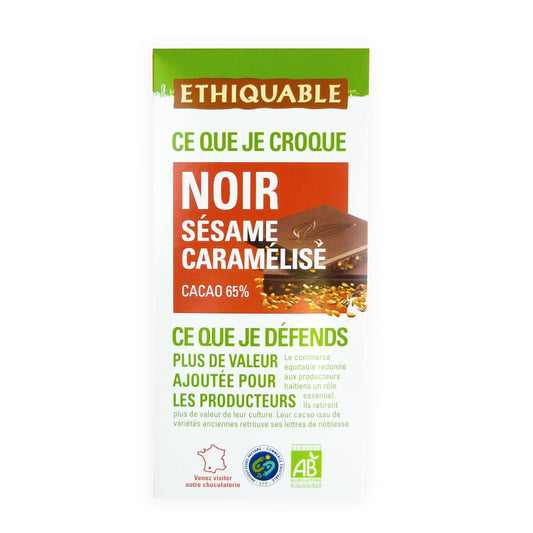 CHOCOLATE NEGRO CON SESAMO CARAMELIZADO BIO 100g