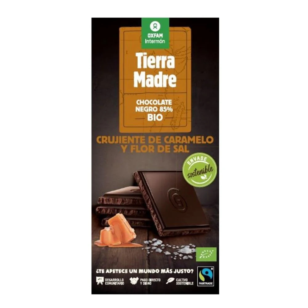 CHOCOLATE NEGRO 85% CARAMELO Y SAL BIO 100g