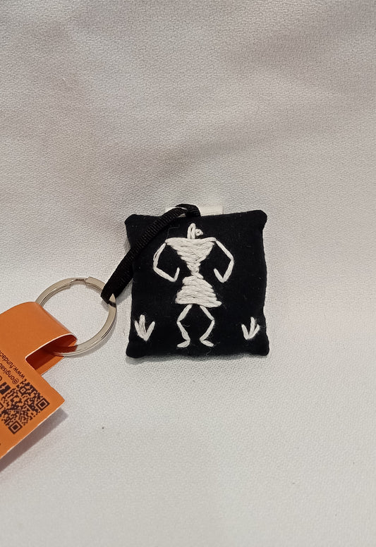 LLAVERO WARLI NEGRO BORDADO 5X5CM