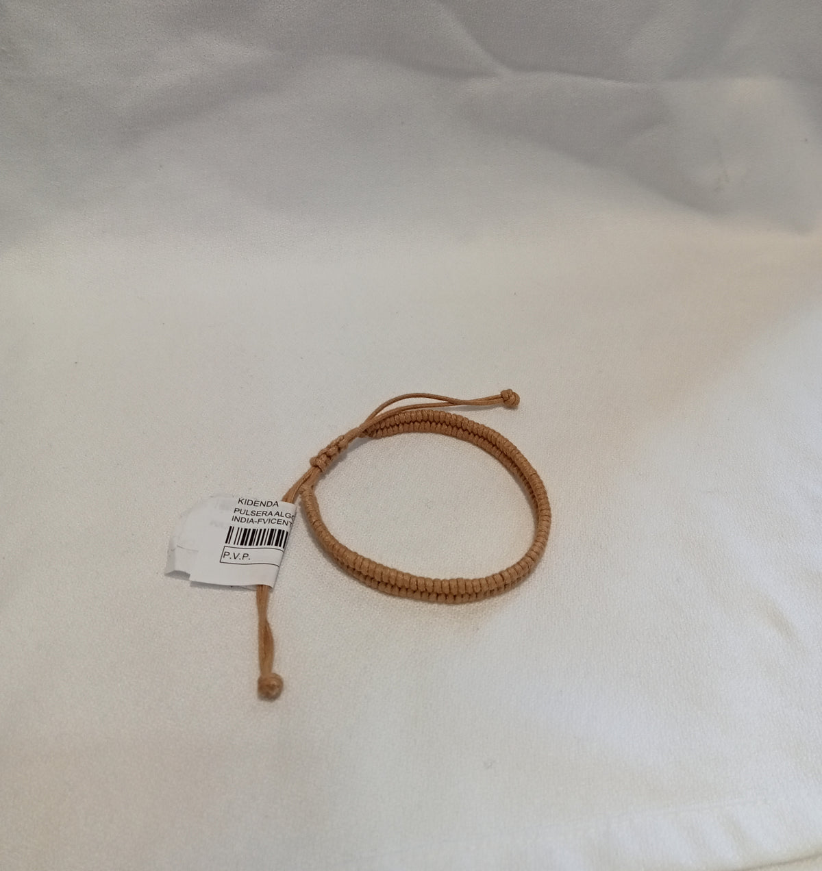 PULSERA ALGODÓN BEIGE CORREDERA INDIA - FVICENTE FERRER
