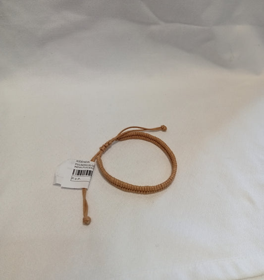 PULSERA ALGODÓN BEIGE CORREDERA INDIA - FVICENTE FERRER