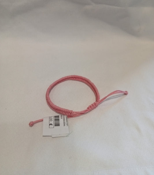 PULSERA ALGODÓN ROSA CORREDERA INDIA - FVICENTE FERRER