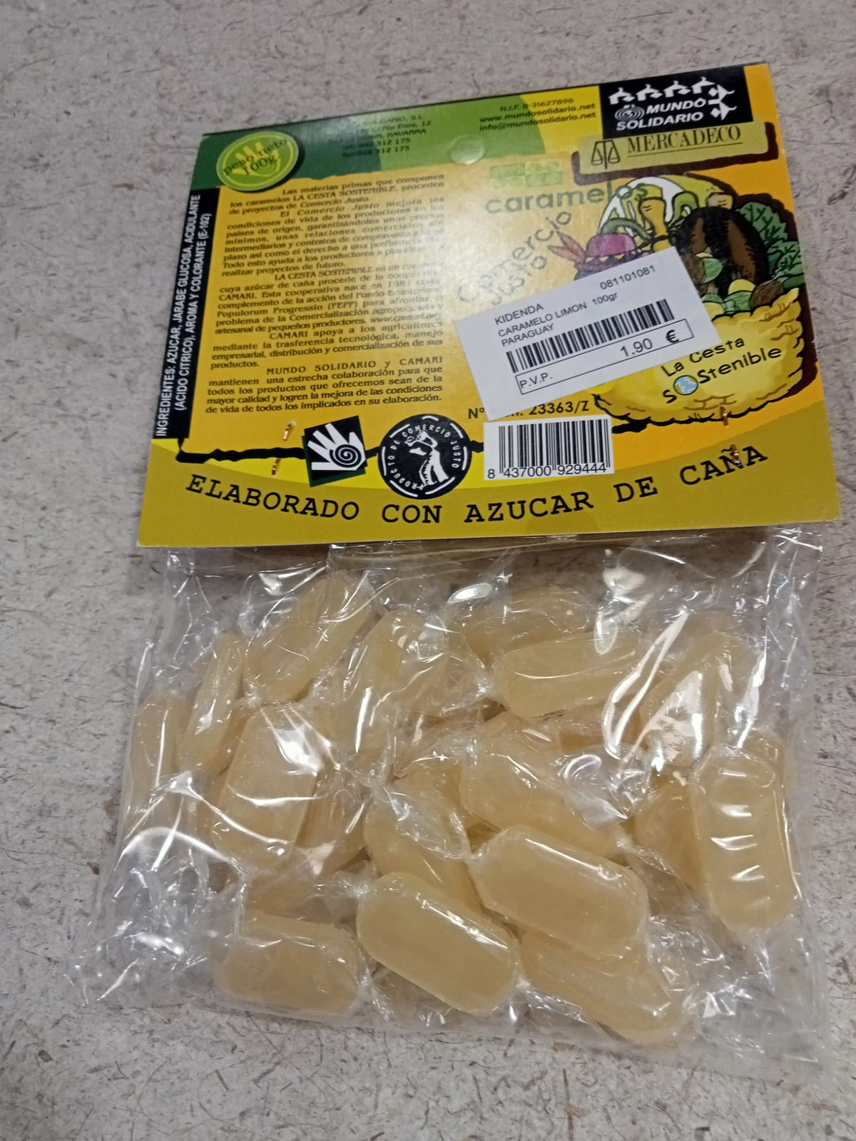 CARAMELOS LIMON CESTA SOSTENIBLE 100g