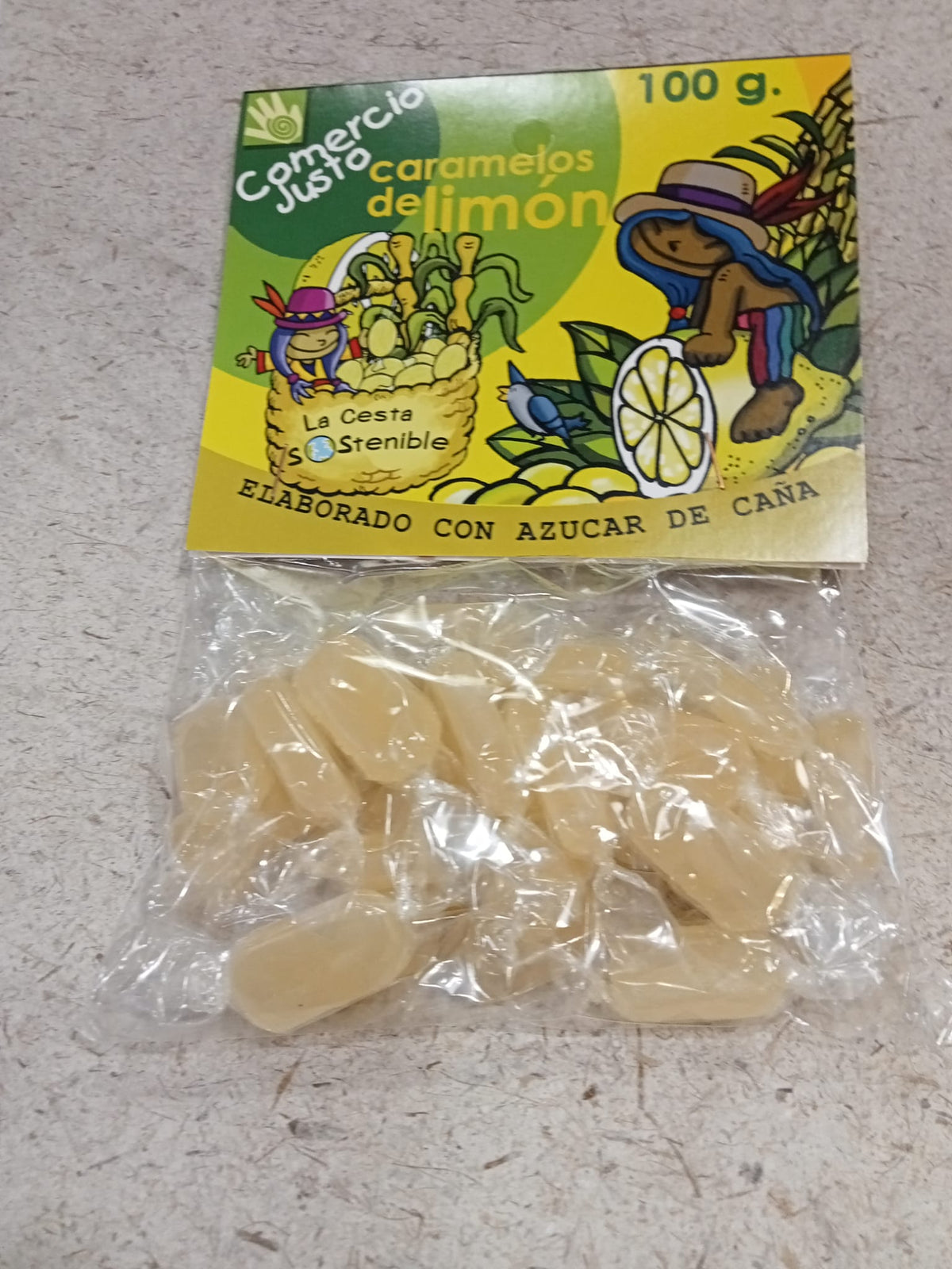 CARAMELOS LIMON CESTA SOSTENIBLE 100g