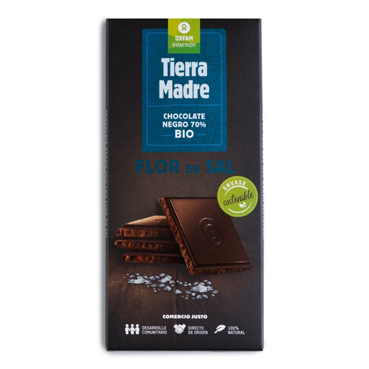 CHOCOLATE NEGRO 70% FLOR DE SAL 100g BIO PARAGUAY-SANTO TOMÉ.